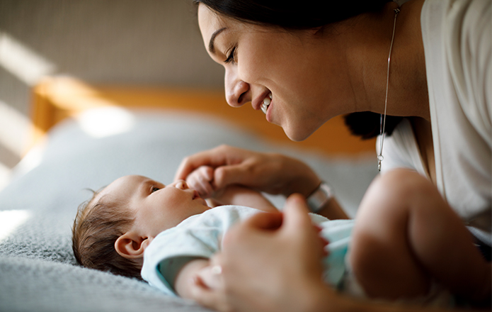 Woman with her baby